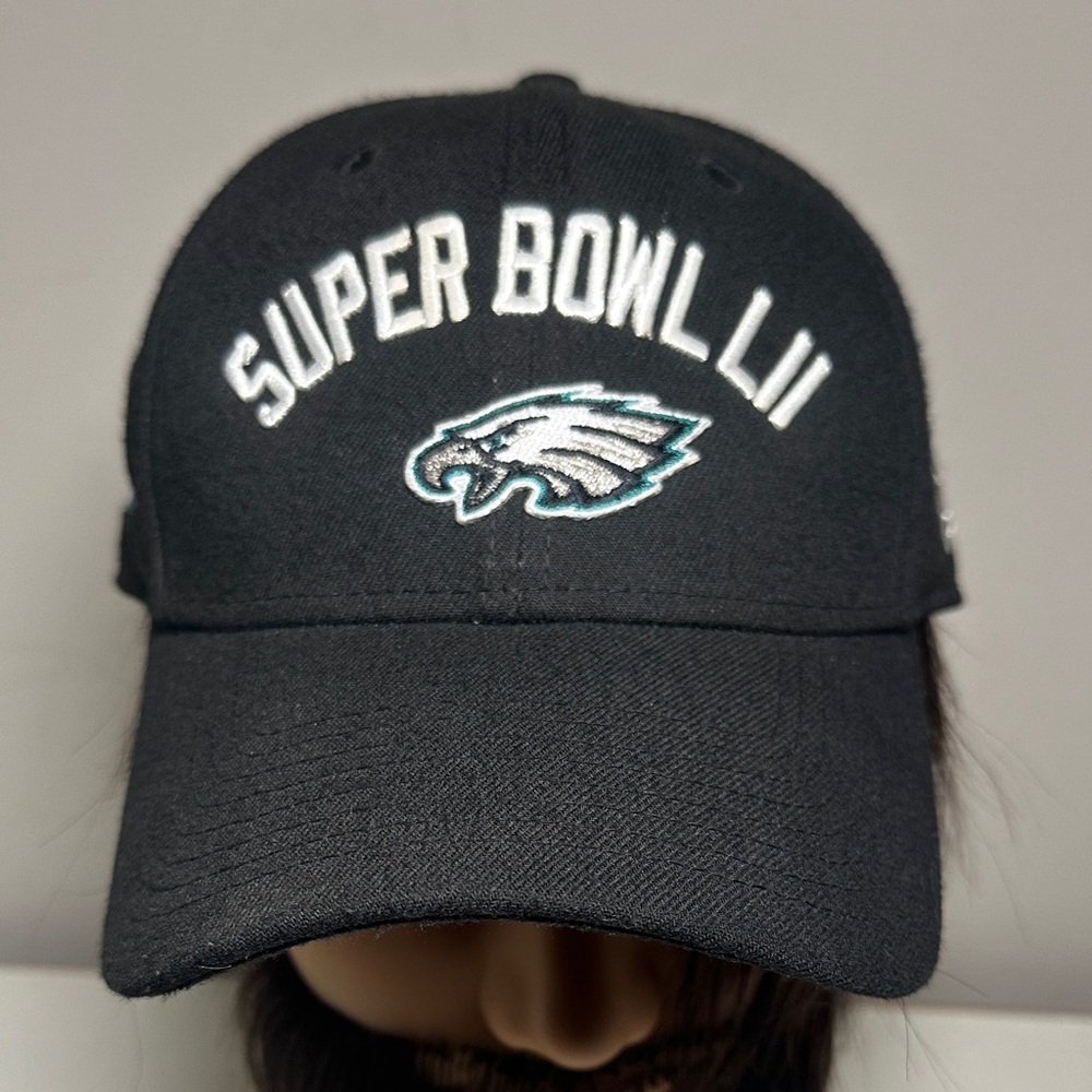 New Era Super Bowl LII Eagles Black Cap with Embroidery